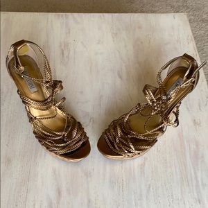 Jennifer Lopez Bronze Wedge Heels